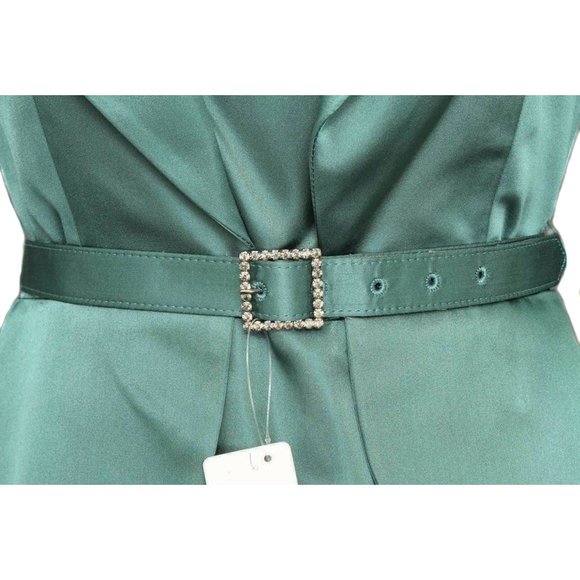 RICKIE FREEMAN Teal Silk Formal Evening Gown with Attached Jacket NWT Size 4 - Picture 3 of 6